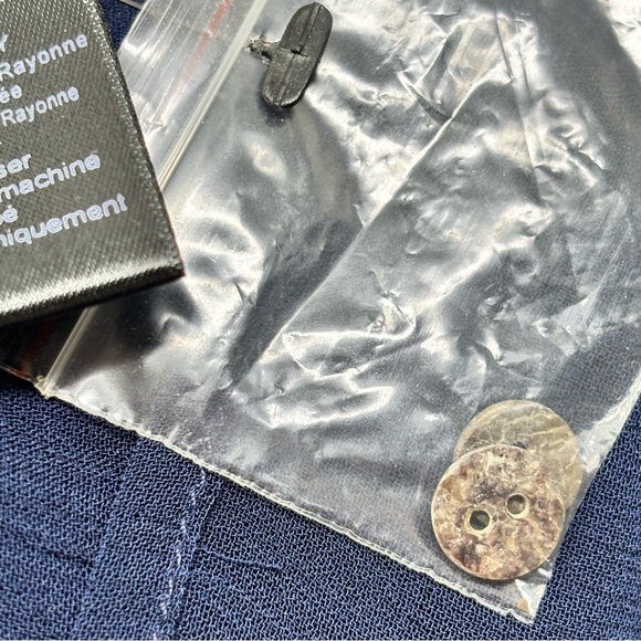 ANTHROPOLOGIE SEEN WORN KEPT Women’s Navy Blue Metallic Stripe Button Up Top 2 - Picture 10 of 12